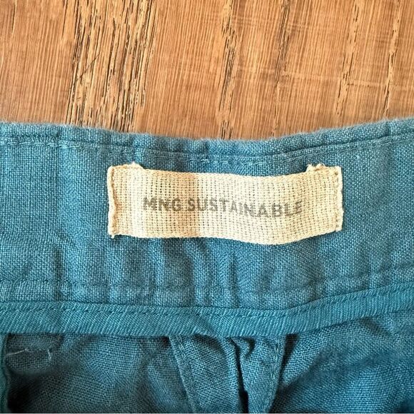 Mango MNG Sustainable 100% Linen Men's Shorts Blue US 38 - Picture 6 of 8